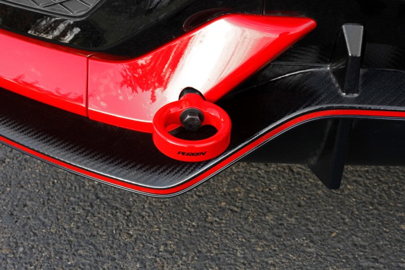 PERRIN 17-21 Honda Civic Si/Type R/Touring/Hatchback Tow Hook Kit Rear - Red PERPHP-BDY-251RD