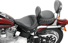 Load image into Gallery viewer, Mustang 84-06 Harley Standard Rear Tire Wide Touring Solo Seat w/Driver Backrest Studs - Black