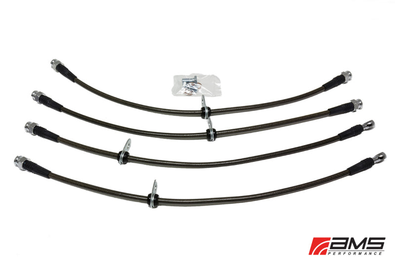 AMS Performance 08-15 Mitsubishi EVO X Stainless Steel Brake Lines (4 Lines) AMSAMS.04.01.0004-1