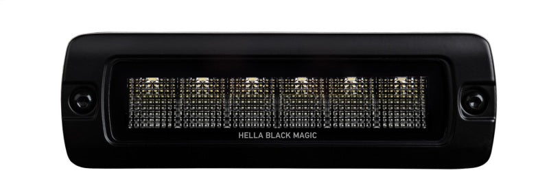 Hella Universal Black Magic 6 L.E.D. Flush Mount Mini Light Bar - Flood Beam HELLA358176221