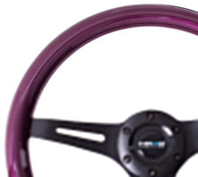 Load image into Gallery viewer, NRG Classic Wood Grain Steering Wheel (350mm) Purple Pearl/Flake Paint w/Black 3-Spoke Center NRGST-015BK-PP