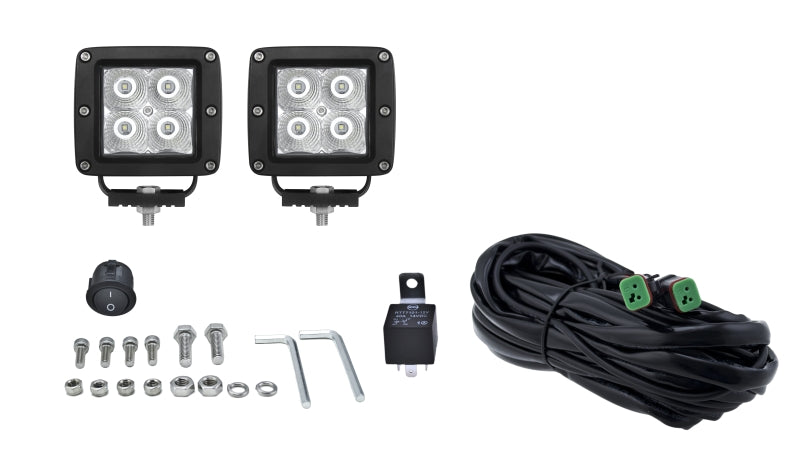 Hella HVF Cube 4 LED Off Road Kit - 3.1in 2X12W HELLA357204821