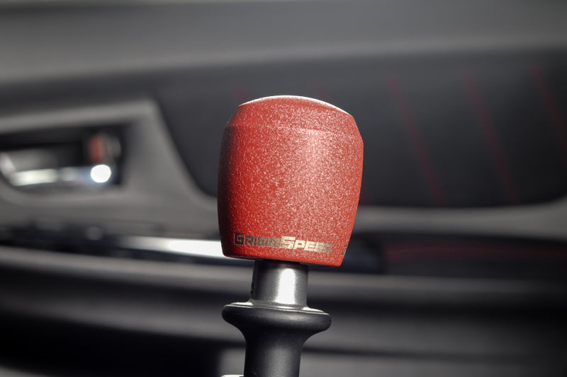 GrimmSpeed Stubby Shift Knob Stainless Steel Red - M12x1.25 GRM380003