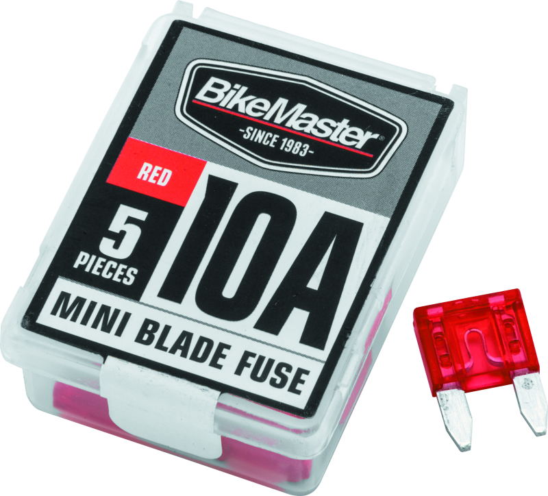 BikeMaster 5Piece 10A Replacement Mini Blade Fuse BKM152444