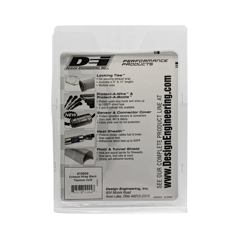 DEI Exhaust Wrap 2in x 25ft - Titanium - Black DEI10004