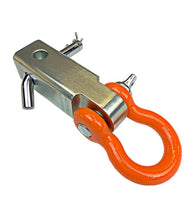 Load image into Gallery viewer, D Ring Hitch Receiver 3/4 Inch Steel Orange Zinc Coated Dual Sided Mounting Mile Marker