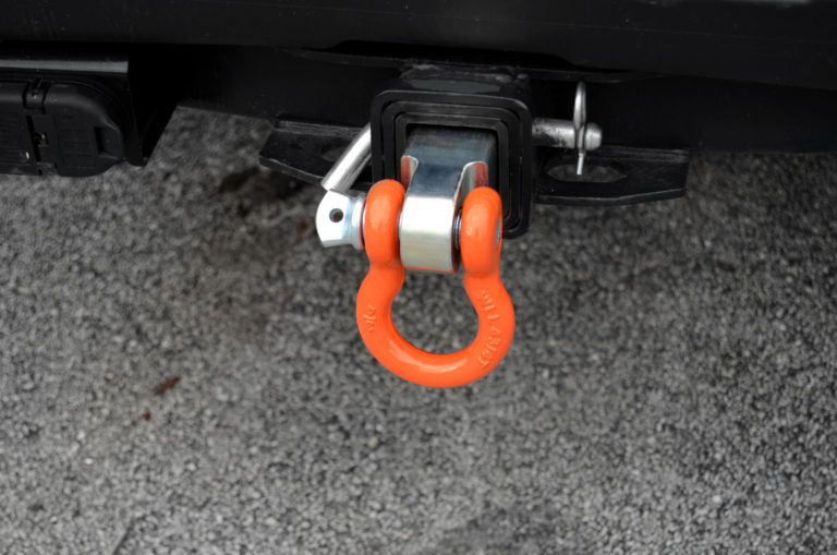 D Ring Hitch Receiver 3/4 Inch Steel Orange Zinc Coated Dual Sided Mounting Mile Marker