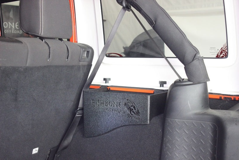 Fishbone Offroad 07-18 Jeep Wrangler JK 4 DR WheelWell Storage Bin - Black Textured Powdercoat Steel FBOFB25081