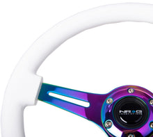 Load image into Gallery viewer, NRG Classic Wood Grain Steering Wheel (350mm) White Paint Grip w/Neochrome 3-Spoke Center NRGST-015MC-WT