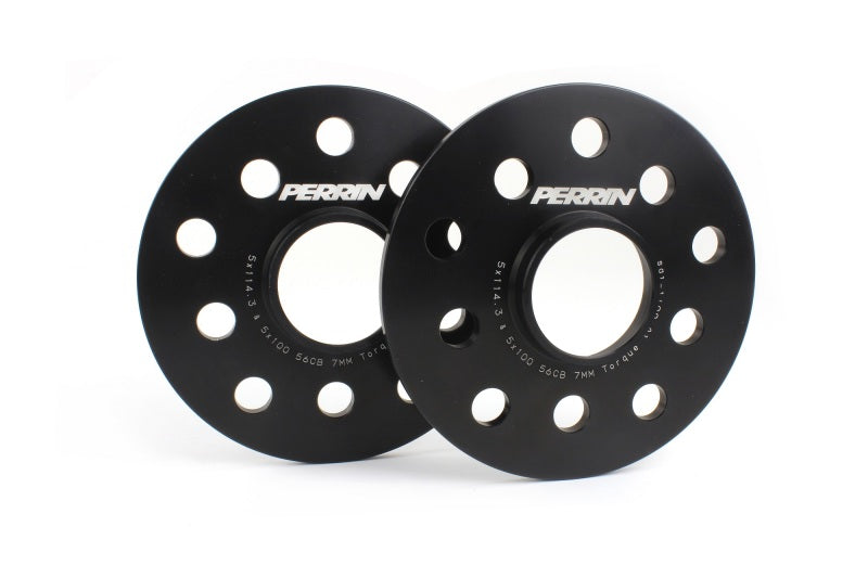 PERRIN Subaru/Toyota/Scion 7mm Wheel Spacers (Slip-On Style With Studs) 5x114.3/5x100 56mm CB - Pair PERPSP-WHL-107BK