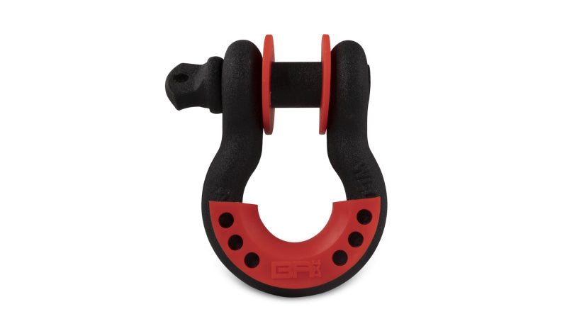 Body Armor 4x4 3/4in Black D-Ring with Red Isolators Single BOD3203