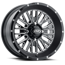 ITP Momentum 18x6.5 / 4x156 BP / 10mm Offset Black w/ Milled Accents Wheel