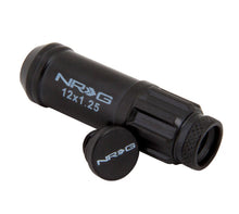 Load image into Gallery viewer, NRG 700 Series M12 X 1.25 Steel Lug Nut w/Dust Cap Cover Set 21 Pc w/Locks &amp; Lock Socket - Black NRGLN-LS710BK-21