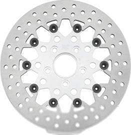 Twin Power 84-17 Big Twin Exc 08-17 FLH FLT Rear 11.5 Floating Rotor Silver Mesh TWP666840