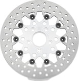 Twin Power 84-17 Big Twin Exc 08-17 FLH FLT Rear 11.5 Floating Rotor Silver Mesh