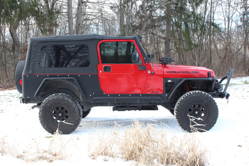 Fishbone Offroad 97-06 Jeep Wrangler TJ Steel Tube Fenders Front 3In Flare - Blk Textured Powdercoat FBOFB23029F