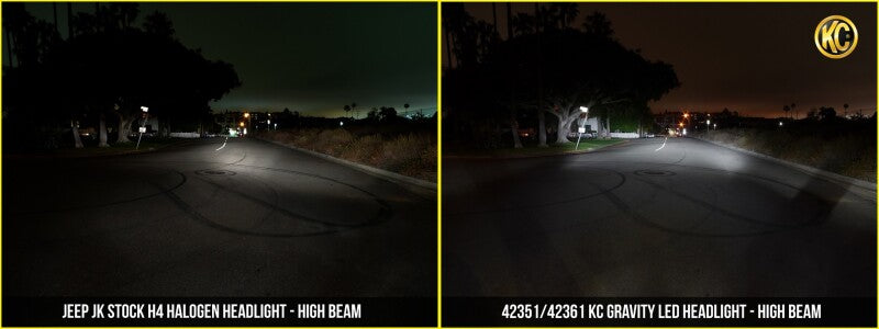 KC HiLiTES 97-06 Jeep TJ/Univ. 7in. Gravity LED H4 DOT Approved Replac. Headlight (Pair Pack System) KCL42361