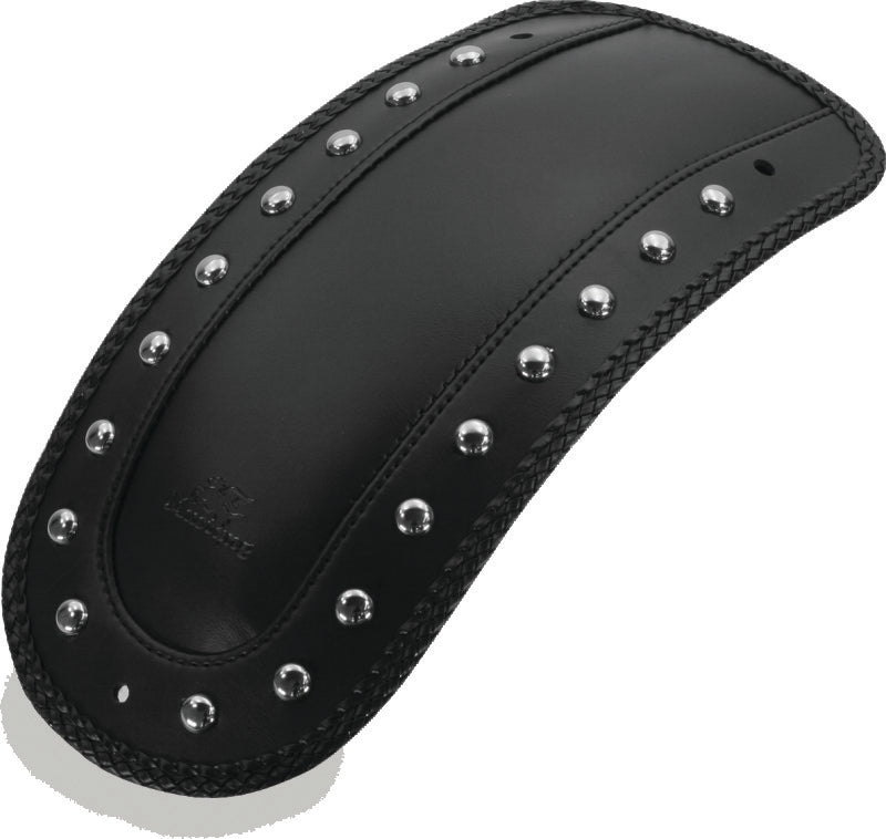 Mustang 00-17 Harley Softail FLSTS, FLSTN, FLSTC w/Stud Plate Fender Bib w/Studs - Black MMP78113
