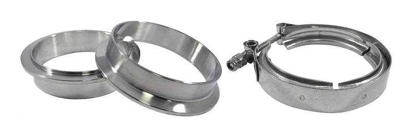 Torque Solution Stainless Steel V-Band Clamp & Flange Kit - 3in (76mm) TQSTS-VBK-3