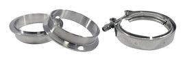 Torque Solution Stainless Steel V-Band Clamp & Flange Kit - 3in (76mm) TQSTS-VBK-3