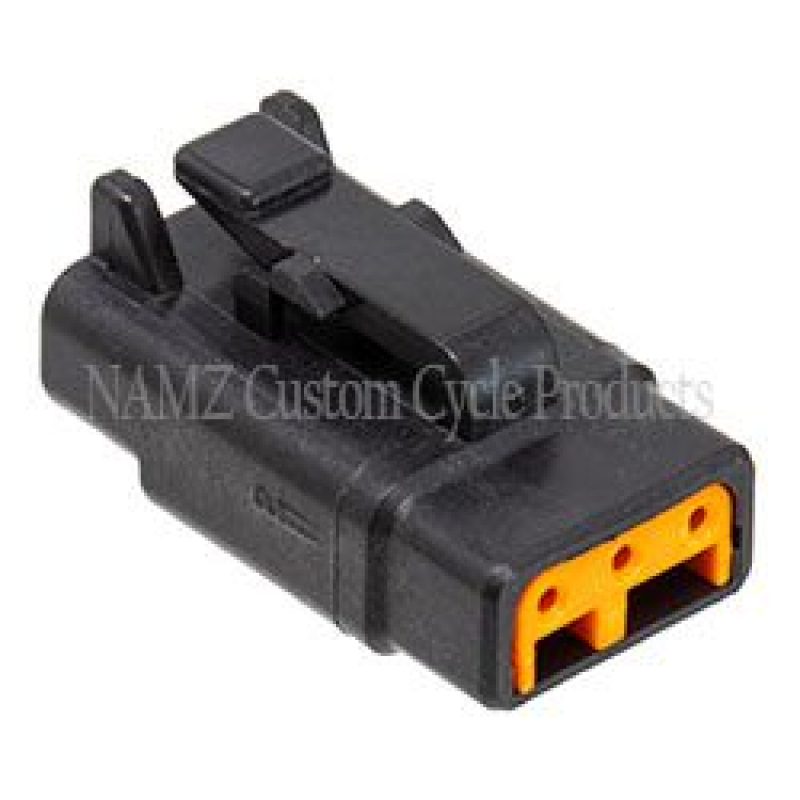 NAMZ Deutsch DTM 3-Position Plug w/3 Stamped Terminals & Wedgelock - Black (HD 74113-98BK) NAMMDP-3B