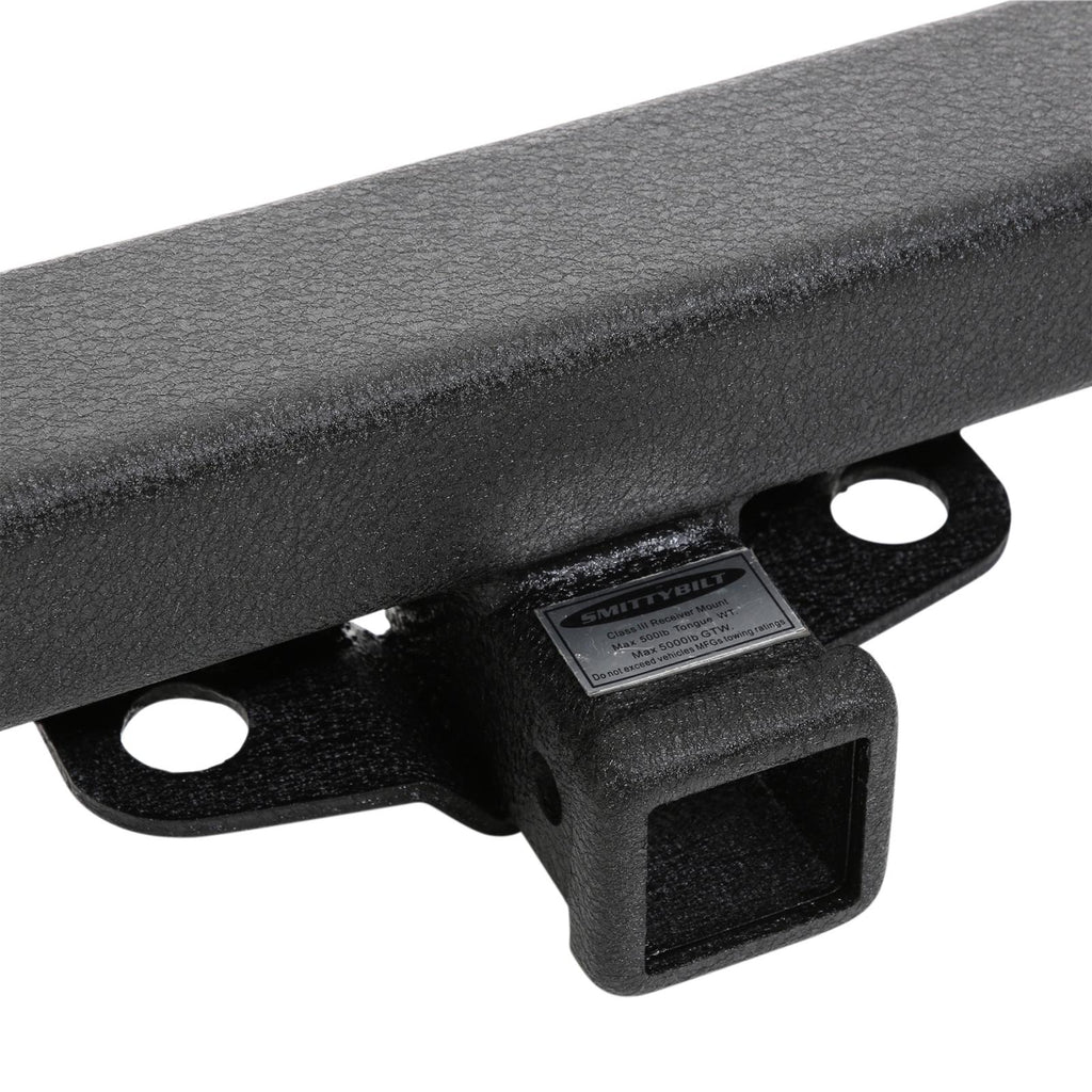 SRC Classic Rear Bumper 76-06 Wrangler CJ/YJ/TJ/LJ W/ D-Rings Hitch Tire Carrier Black Textured Smittybilt