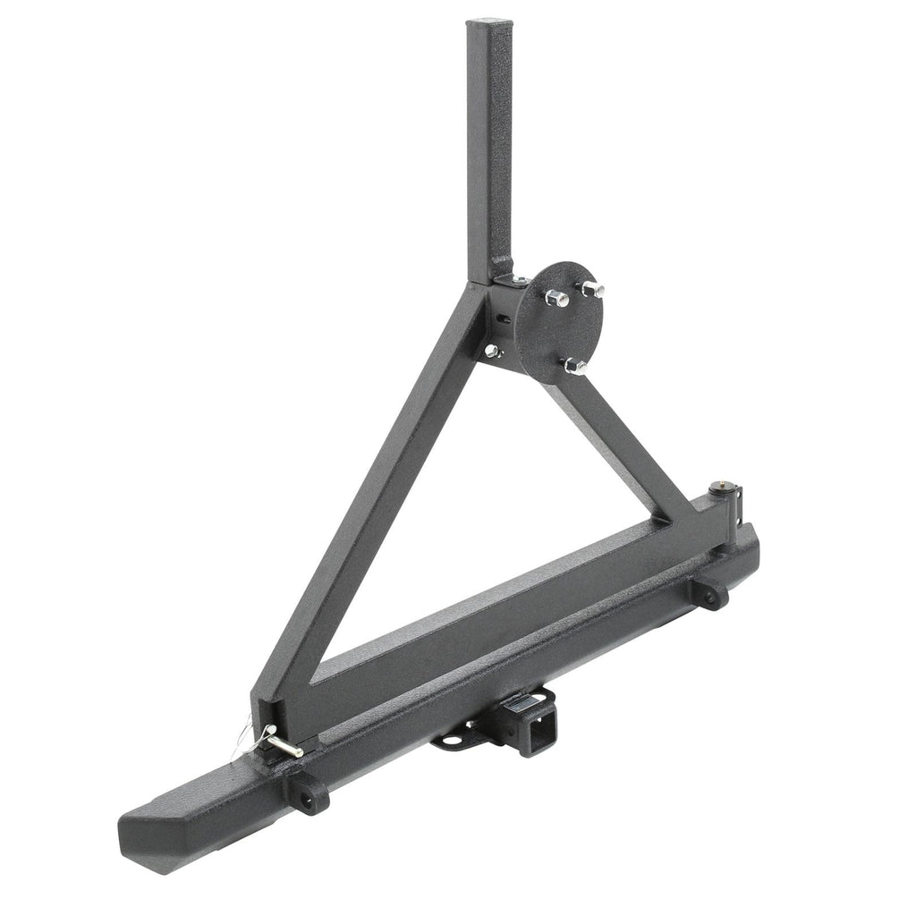 SRC Classic Rear Bumper 76-06 Wrangler CJ/YJ/TJ/LJ W/ D-Rings Hitch Tire Carrier Black Textured Smittybilt