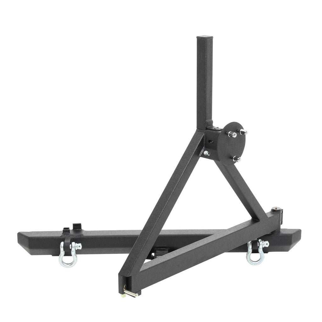 SRC Classic Rear Bumper 76-06 Wrangler CJ/YJ/TJ/LJ W/ D-Rings Hitch Tire Carrier Black Textured Smittybilt