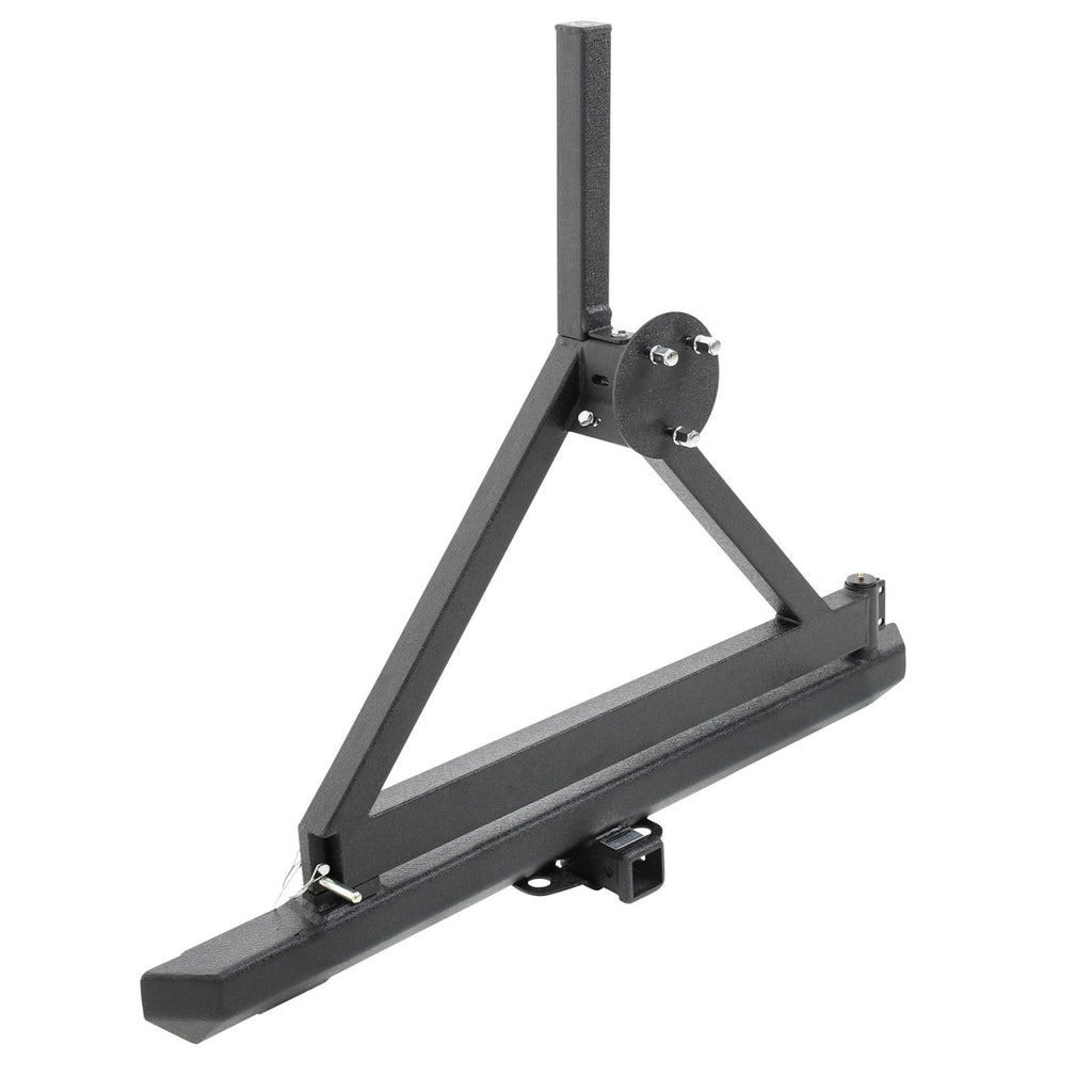 SRC Classic Rear Bumper 87-06 Wrangler CJ/TJ/YJ/LJ W/Hitch And Tire Carrier Black Textured Smittybilt