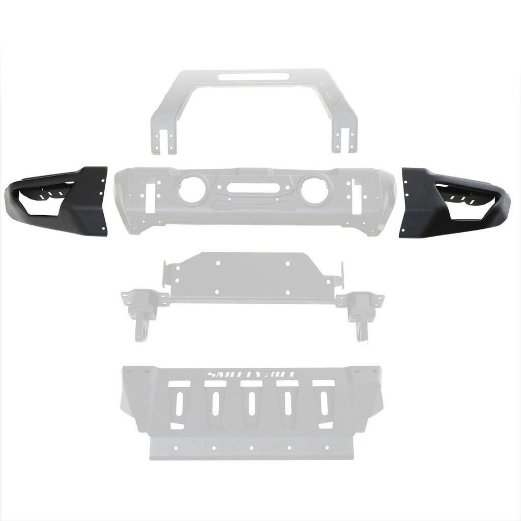 Jeep JK/JL Stryker Front Bumper Wings Black for 76730 Smittybilt