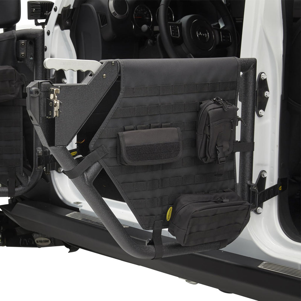 Jeep Tubular Doors Rear 07-18 Jeep JK Wrangler 4 Door Steel Black Powdercoat Smittybilt