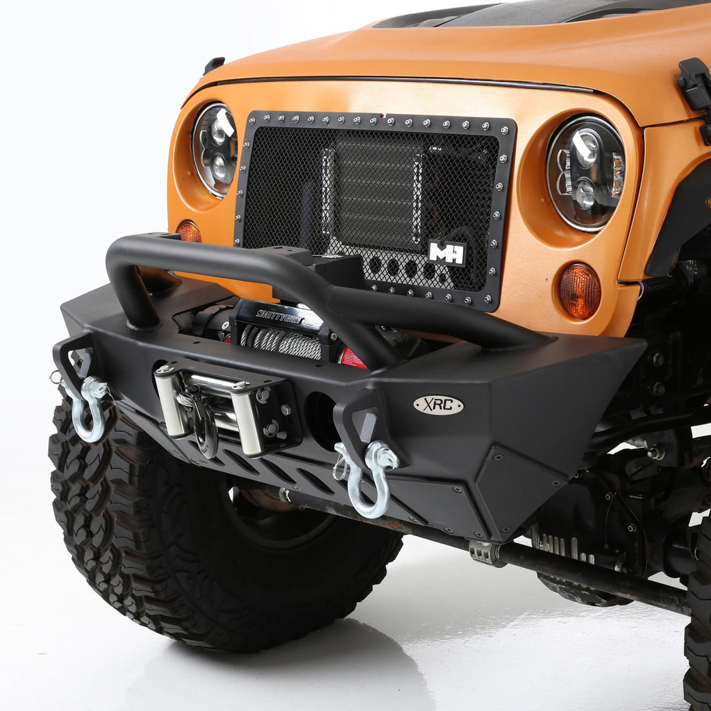 XRC Front Jeep JL Bumper w/ Stinger Winch Plate D-Rings 18-Present Jeep JL Wrangler Light Texture Black Powdercoat Smittybilt