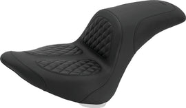 Mustang 06-17 Harley Softail Wide Tire (200mm) Fastback 1PC Seat w/Diamond Stitch - Black