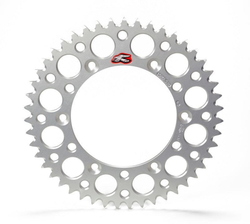 Renthal 2023 Yamaha WR 250F-450F / 01-07 WR250 Rear Grooved Sprocket - Silver 520-52P Teeth REN150U-520-52GBSI