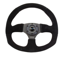 Load image into Gallery viewer, NRG Reinforced Steering Wheel (320mm Horizontal / 330mm Vertical) Black Suede w/Black Stitching NRGRST-009S