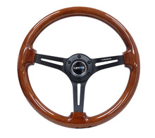 Load image into Gallery viewer, NRG Reinforced Steering Wheel (350mm / 3in. Deep) Brown Wood w/Blk Matte Spoke/Black Center Mark NRGRST-018BR-BK