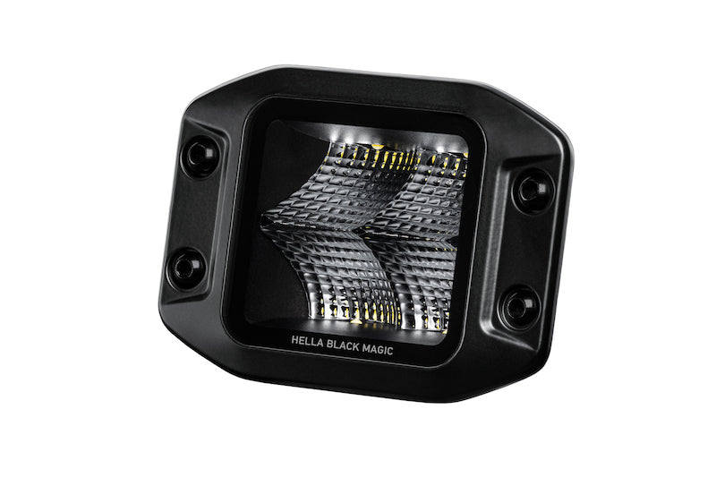 Hella Universal Black Magic 3.2in L.E.D. Cube Kit - Flood Beam (Flush Mount) HELLA358176831