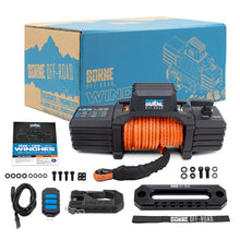 Load image into Gallery viewer, Borne Off-Road 12K Winch - Orange Synthetic Rope BRNBNWN-12-SOR