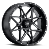 ITP Tornado 14X7 / 4x156 BP / 4+3 Offset Matte Black w/ Milled Accents Wheel