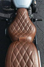 Load image into Gallery viewer, Mustang 18-21 Harley Street Bob Wide Tripper Solo Seat w/Driver Backrest Diamond Stitch - Brown