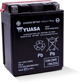 Yuasa YTX14AH-BS High Performance AGM 12 Volt Battery (Bottle Supplied)