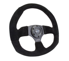 Load image into Gallery viewer, NRG Reinforced Steering Wheel (320mm Horizontal / 330mm Vertical) Black Suede w/Black Stitching NRGRST-009S