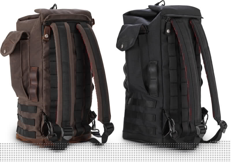 Burly Brand Voyager Sissy Bar Backpack - Black BURB15-1013B