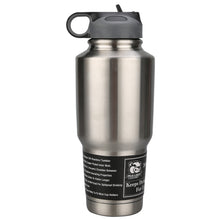 Load image into Gallery viewer, 30oz 304 Stainless Tumbler Double Wall W/Screw On Flip Up Straw Lid Bulldog Winch