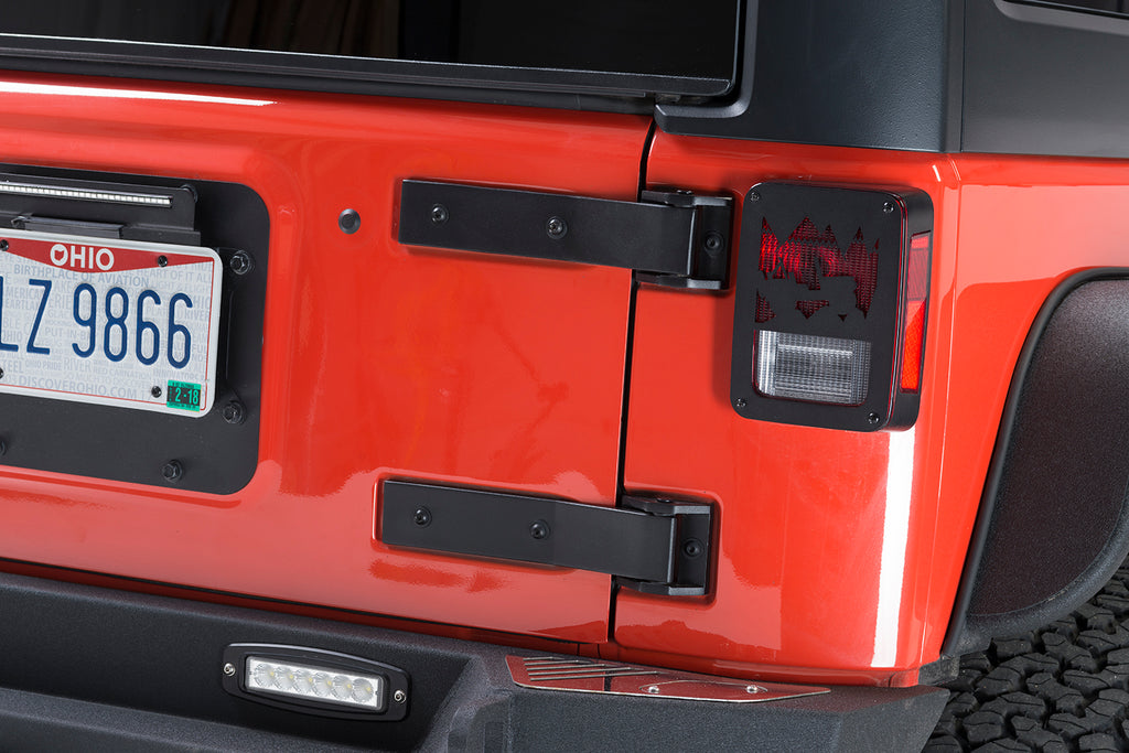 Jeep JK Tailgate Hinge Pair 07-18 Wrangler JK Textured Black Kentrol