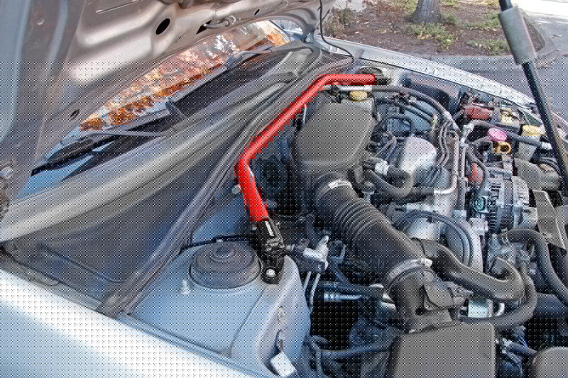 PERRIN 02-07 Subaru WRX/STi/Impreza / 04-08 Forester Front Strut Brace - Red PERPSP-SUS-052RD