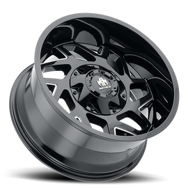 Mayhem Offroad Wheels Hatchet 8106 BK 20x9 Milled Spokes Black 0 Off Set 8 Lug 5 BSM 130.8 Bore 165.1 Bolt Circle Cast Aluminum