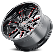 Load image into Gallery viewer, Mayhem Offroad Wheels Apollo 8115 RD 20x9 Prism Red Milled Gloss Black 0 Off Set 8 Lug 125.2 Bore 165.1 Bolt Circle Cast Aluminum