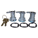 Door Cylinder Kit, Left & Right, Front & Rear, 3 Cylinders w/ Keys - Crown Automotive Jeep Replacement 8122874K3