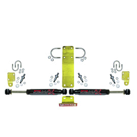 Steering Stabilizer Dual Kit Incl. Black Max Steering Dampners Brackets Hardware For Use w/OEM Diameter Tie Rod Black Skyjacker